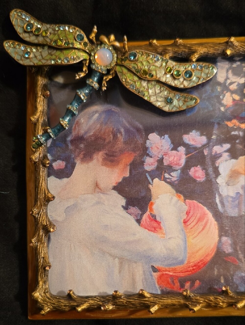 Jay Strongwater Jeweled Dragonfly Branch Frame John Singer Sargent Art Box - Picture 5 of 6